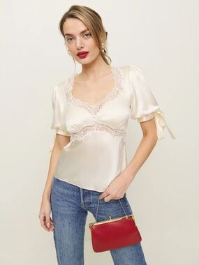 Reformation Dolly Silk Top size 10 NWT